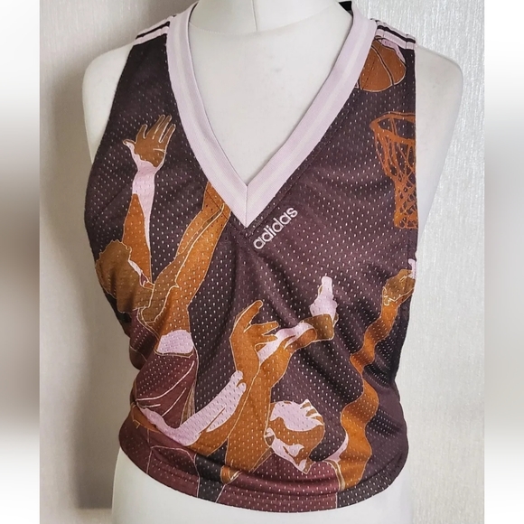 Adidas basketball 🏀 women's vest brown pink S 10 uk 2004 - Picture 2 of 8